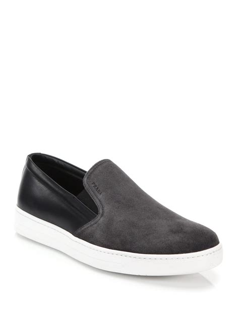 prada suede velour sneakers|prada suede slip on sneakers.